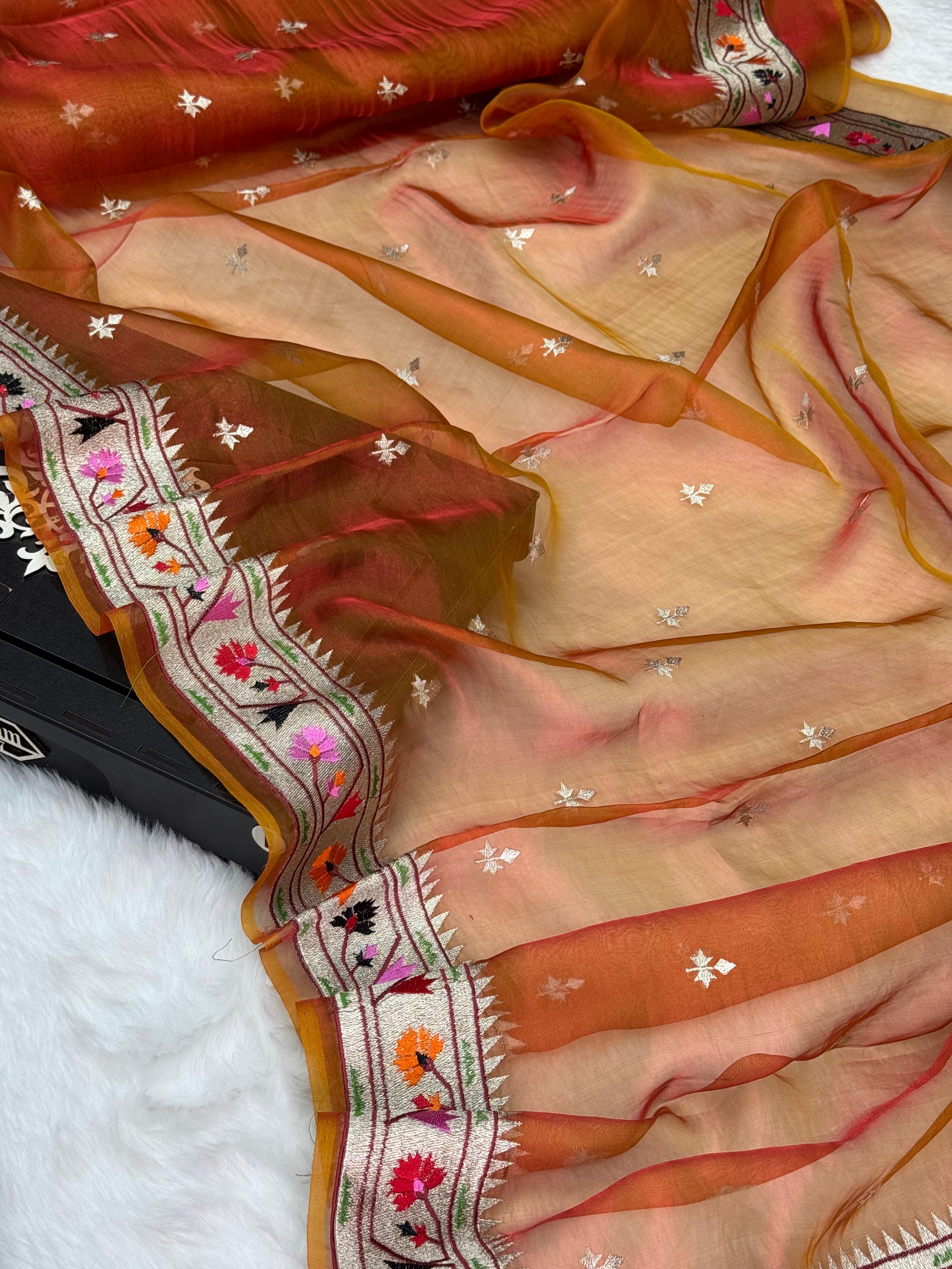 Pure Tissue Silk Banarasi Saree with Embroidery Work