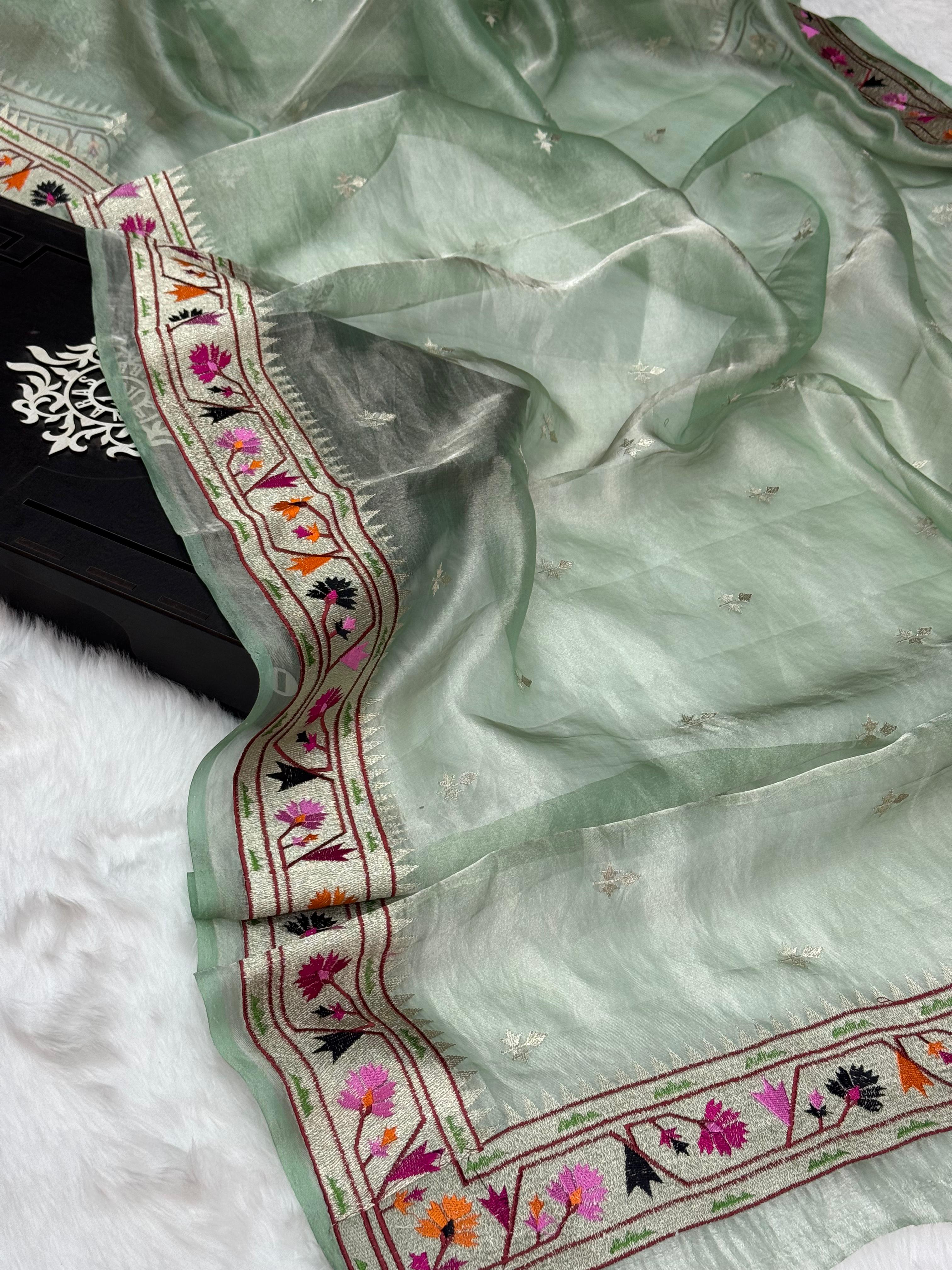 Pure Tissue Silk Banarasi Saree with Embroidery Work