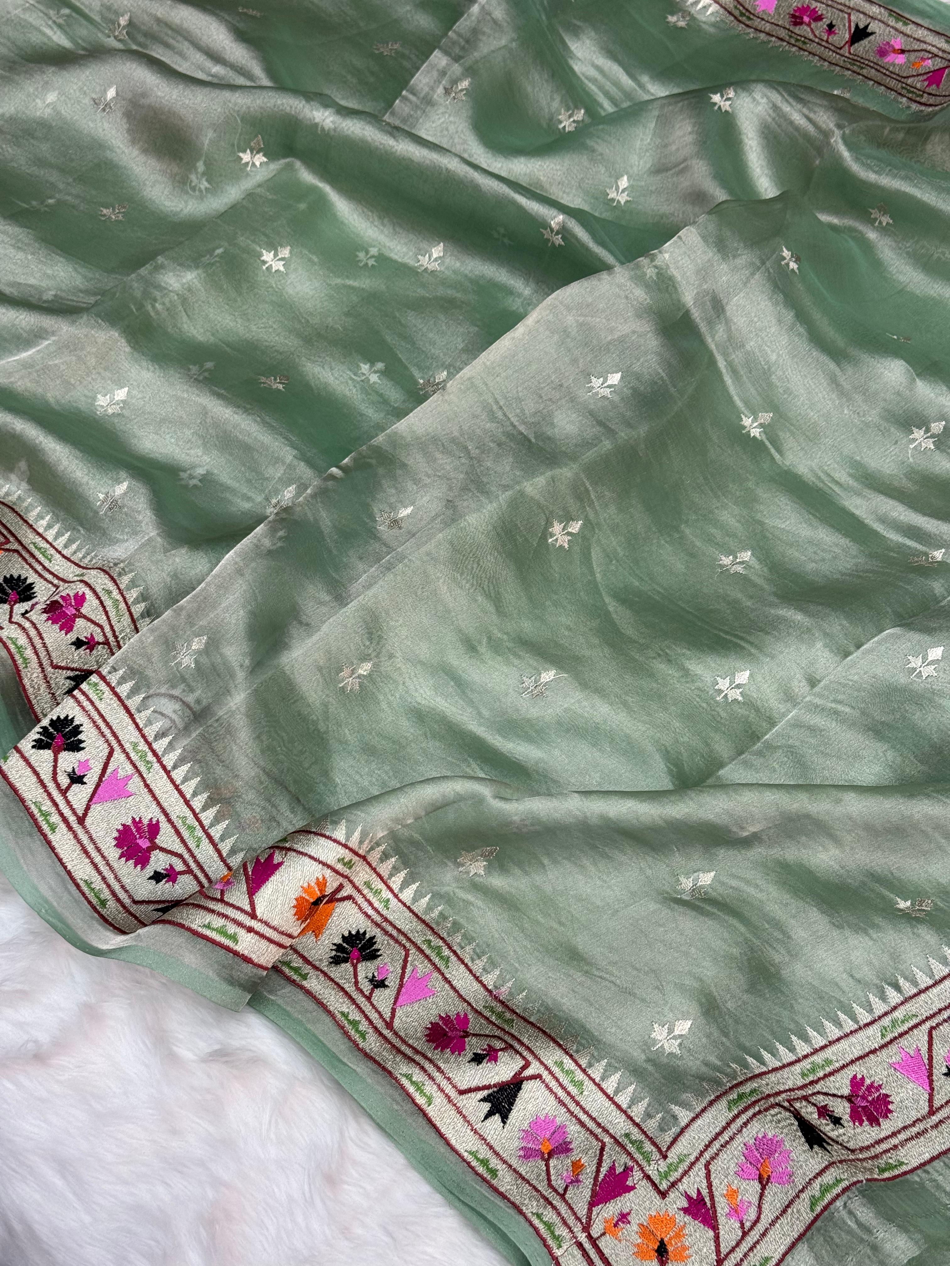 Pure Tissue Silk Banarasi Saree with Embroidery Work