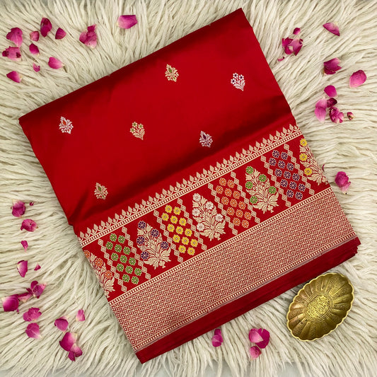 Pure Katan Meenakari Red