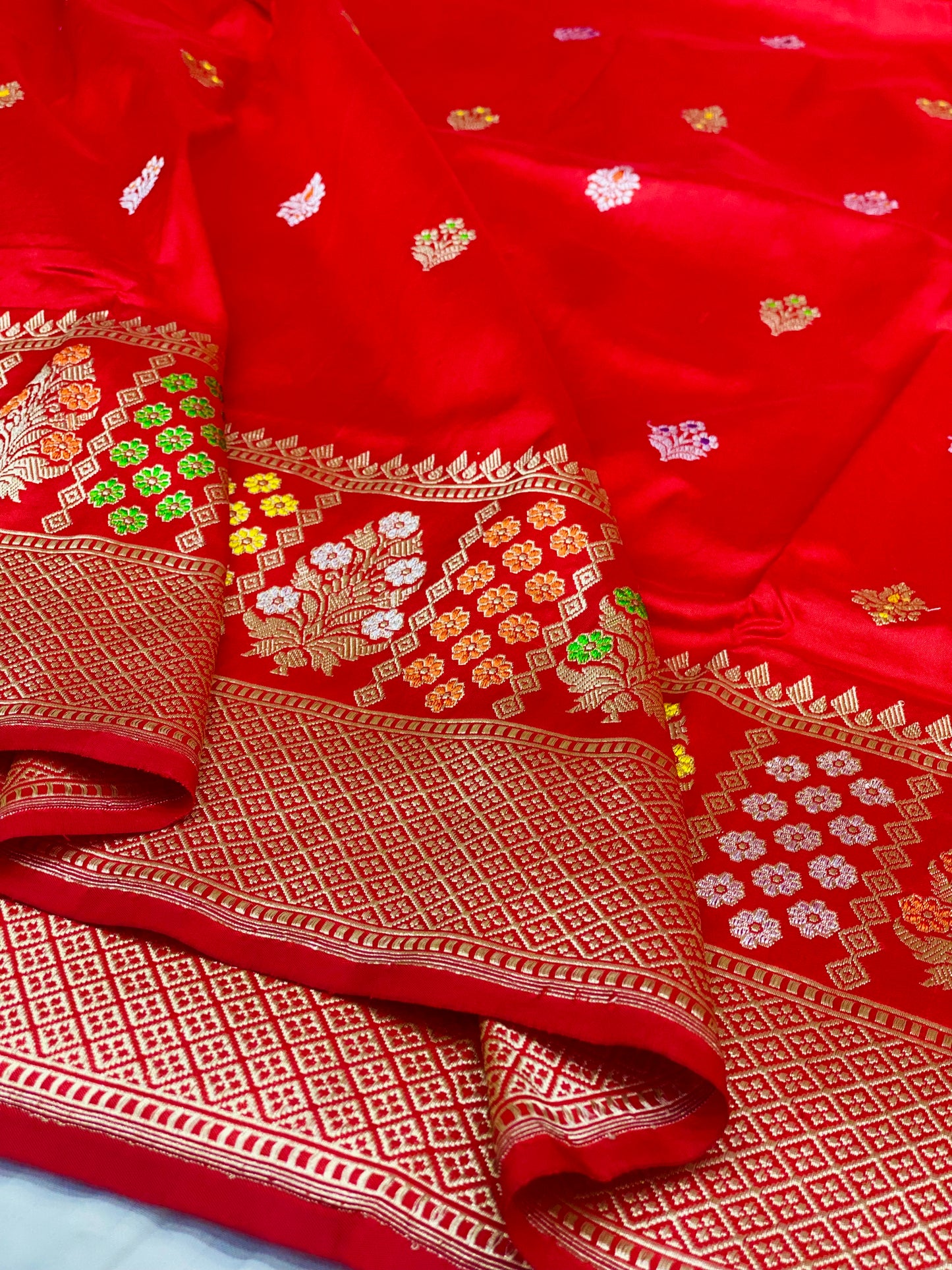 Pure Katan Meenakari Red