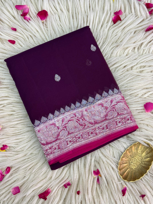 Pure Khaddi Chiffon Handloom Saree Light Blue (Chhalak)