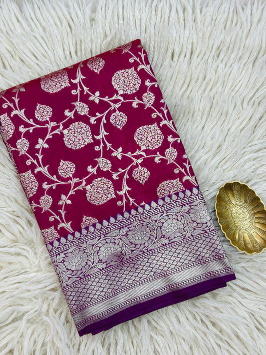 Banarasi Katan Silk Saree Magenta