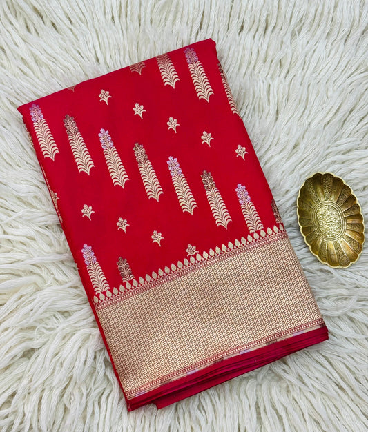 Banarasi Katan Silk Saree Red
