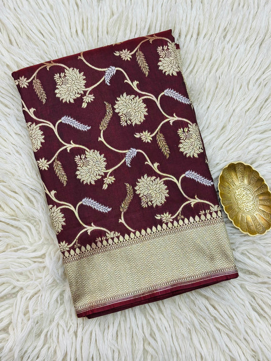 Banarasi Katan Silk Saree Brown