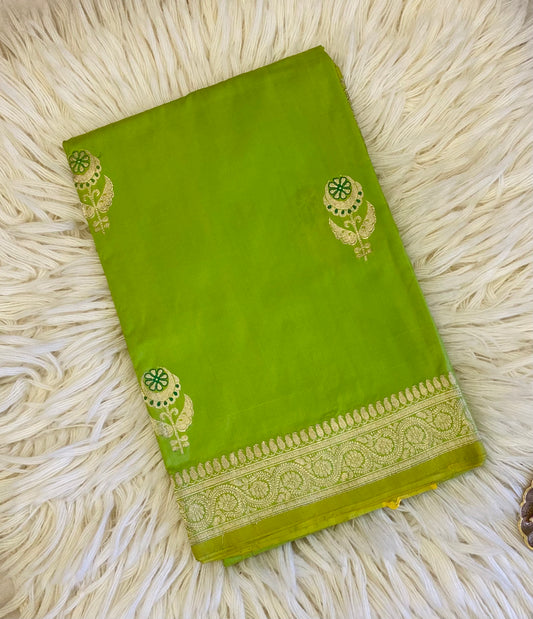 HARIT MEENA (Pure Katan Bright Green Saree)