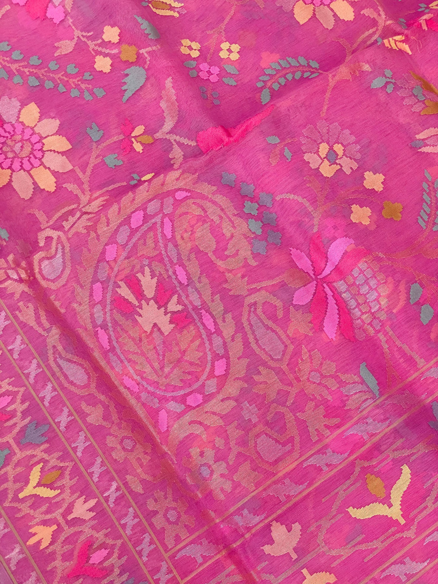 Pure Jamdani Handloom Saree Rose Pink (Jamdaniya)