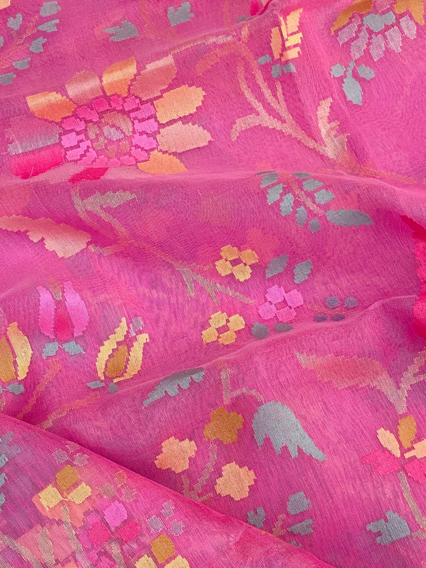 Pure Jamdani Handloom Saree Rose Pink (Jamdaniya)