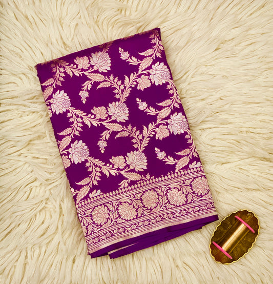 JAMBU RANJANA (Pure Katan Silk Monga Jal Sona Roopa Zari Saree)