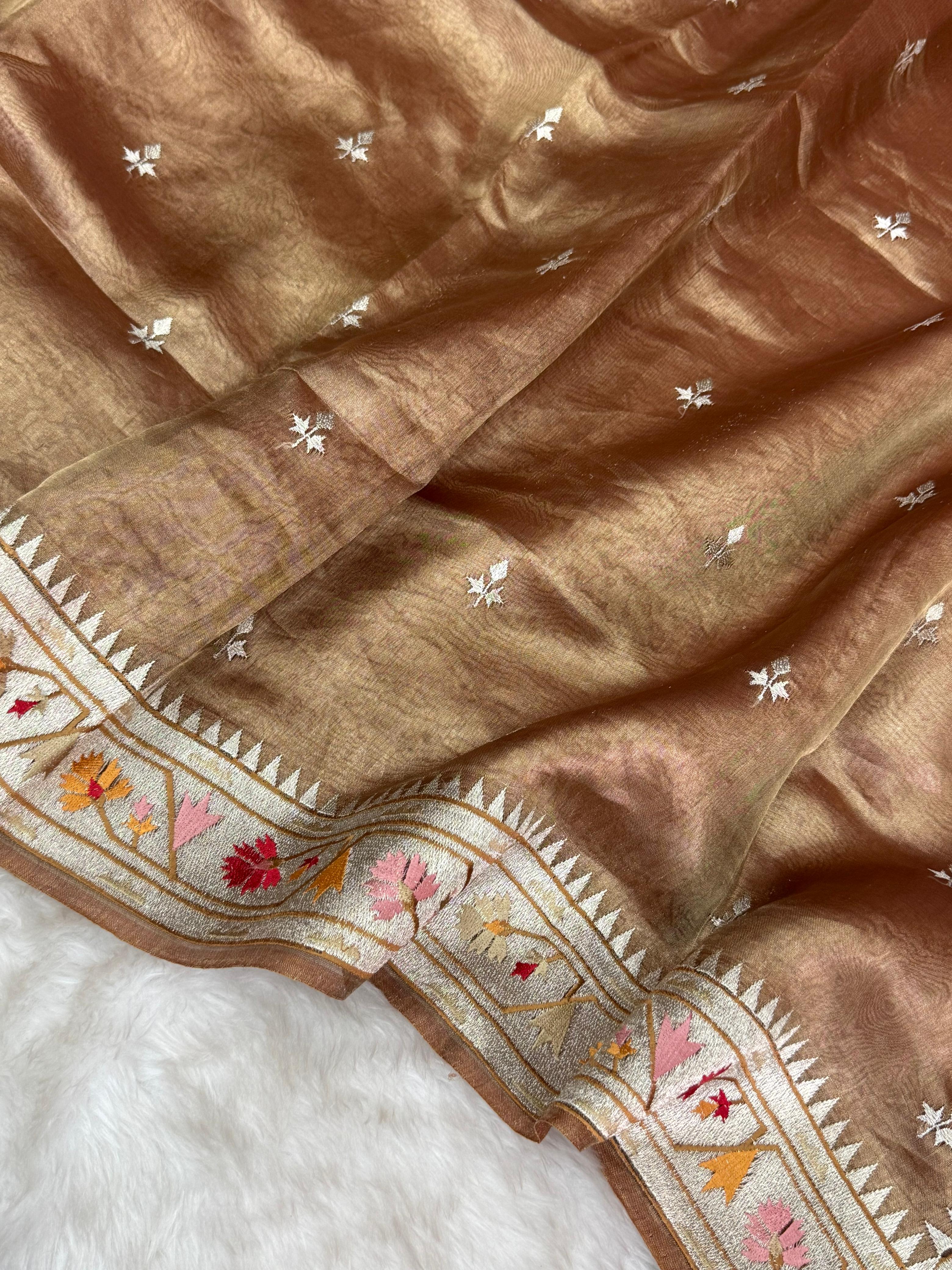 Pure Tissue Silk Banarasi Saree with Embroidery Work