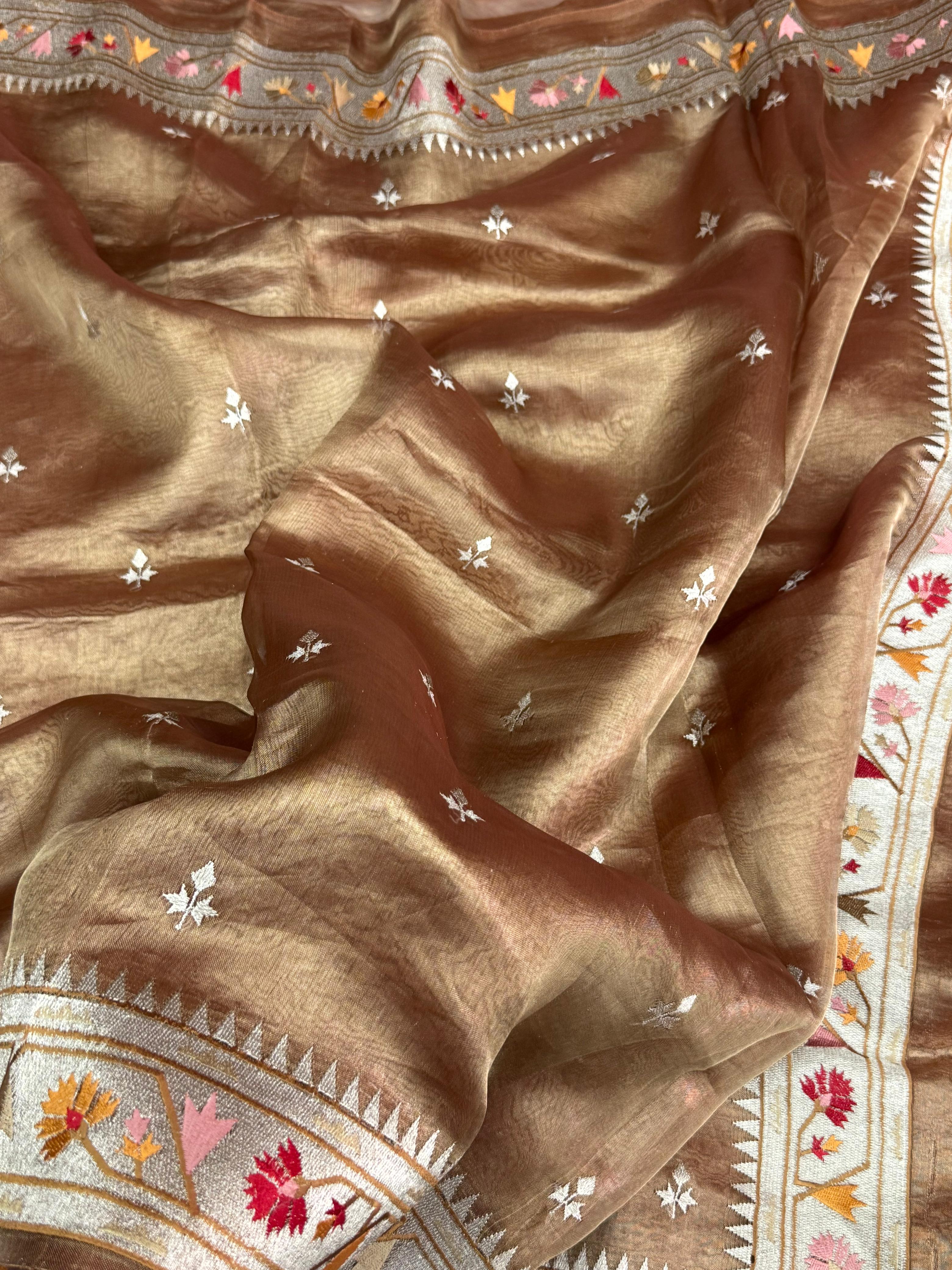 Pure Tissue Silk Banarasi Saree with Embroidery Work