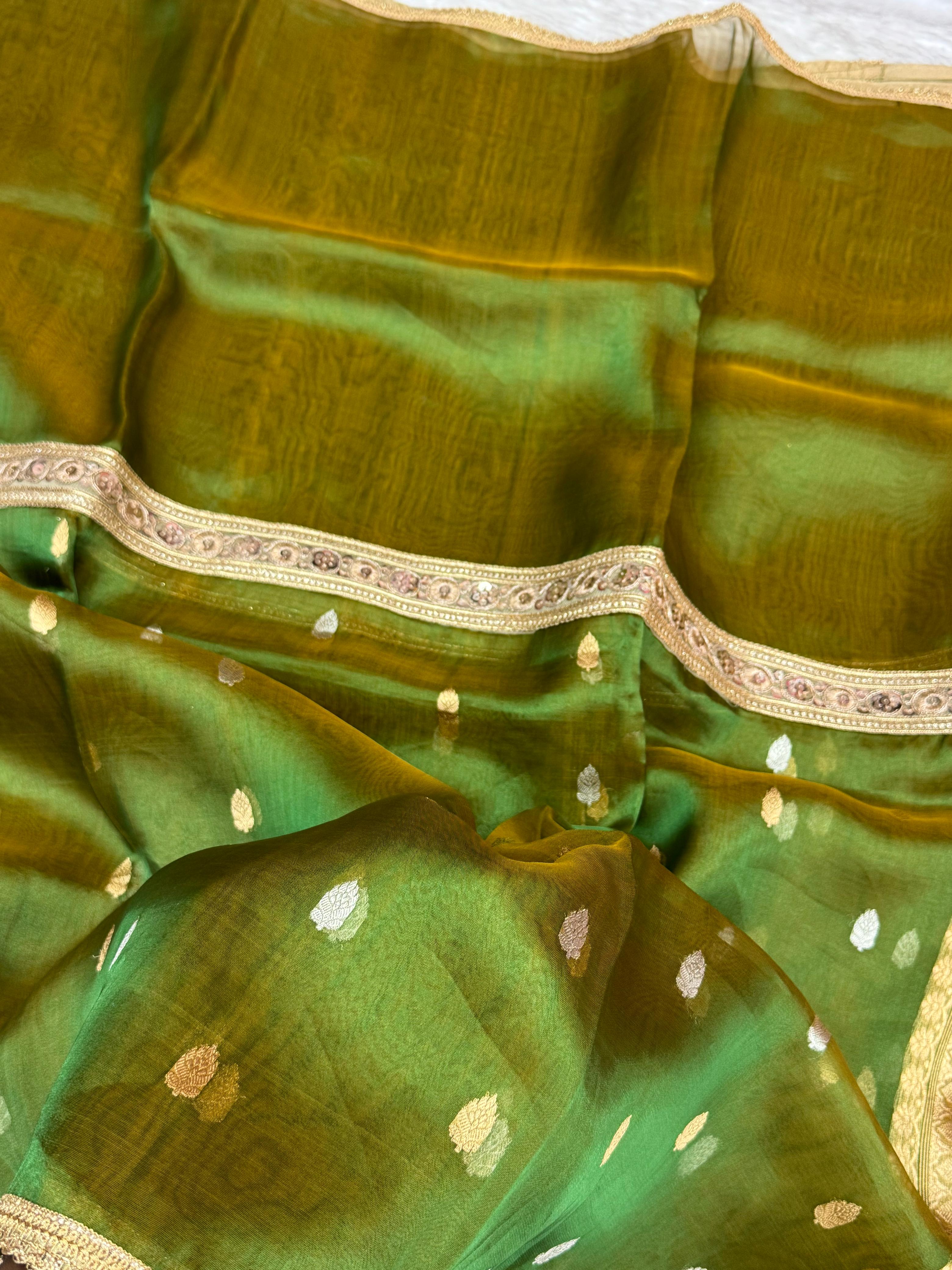 Pure Tissue Silk Banarasi Saree with Alfi Booti