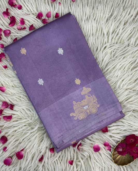 Pure Raw Mango Handloom Saree Lavender (Resham Aam)