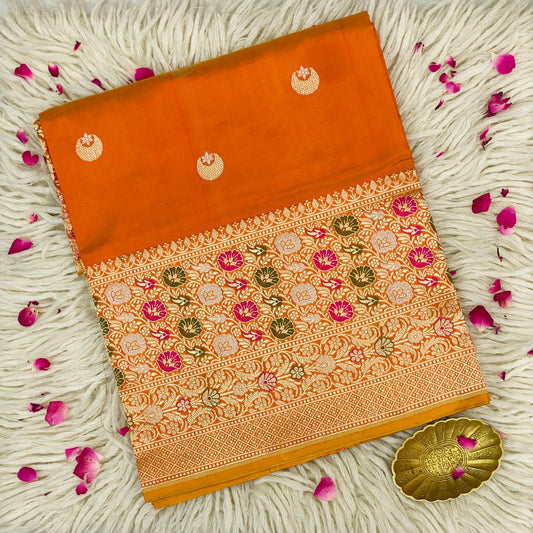 Pure Handloom Katan Saree Meenakari