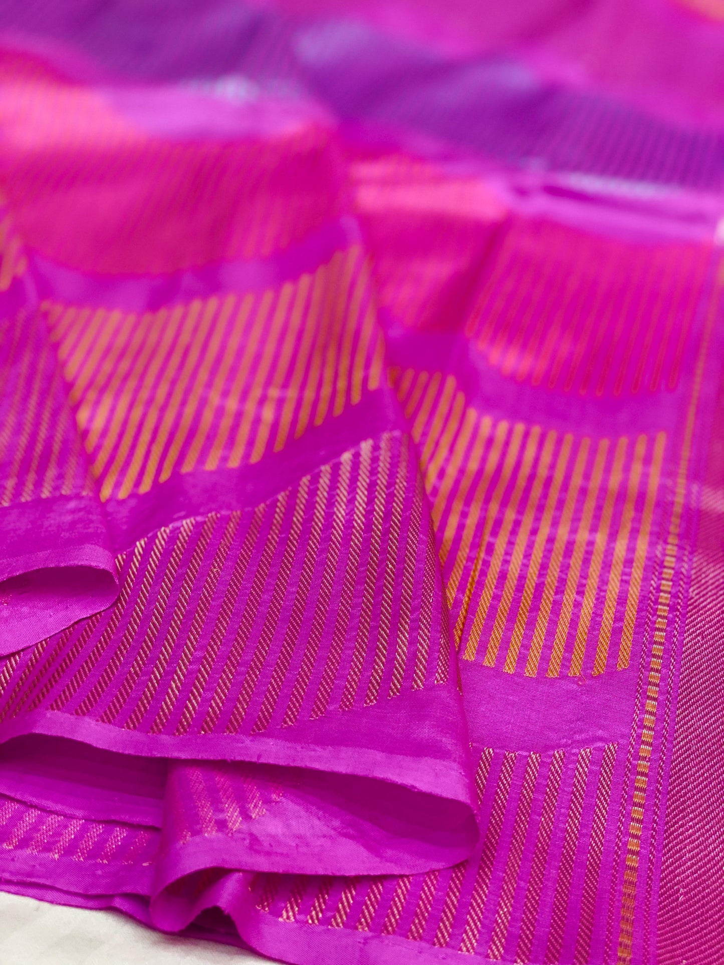 Pure Katan Stripe Rangkaat Saree