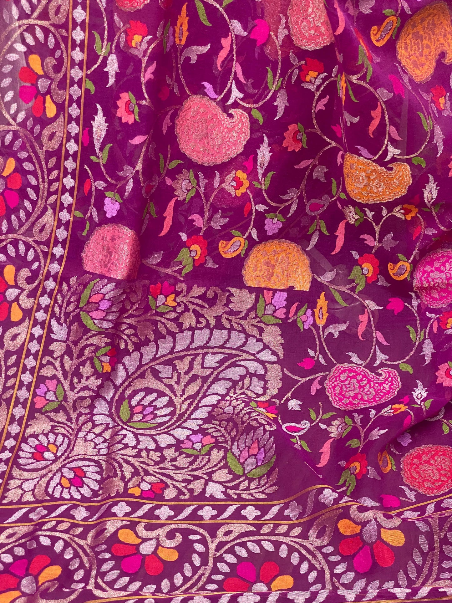 Pure Jamdani Handloom Saree Magenta (Jamdaniya)