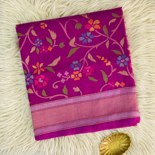 Pure Jamdani Handloom Saree Rani Pink (Jamdaniya)